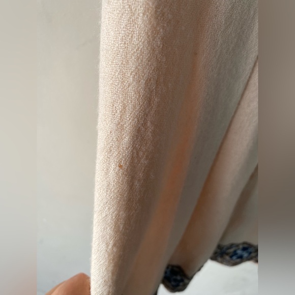 NWT• Korvilas Yulia for Anthropologie Embroidered Boho Mini Dress Cream Blue 2P - Picture 10 of 16